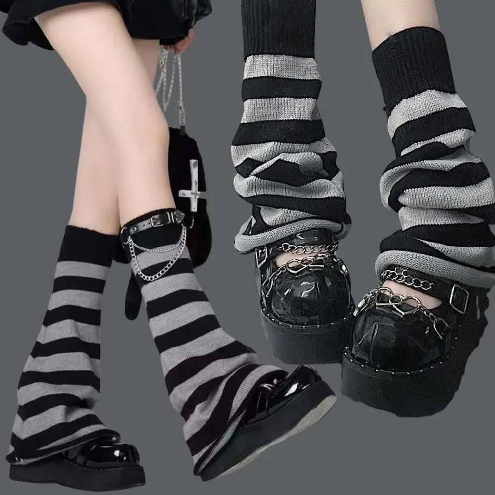 

Y2K, зимние теплые чулки до середины икры, вязаные носки в стиле Лолиты JK для девочек, осенне-зимние милые разноцветные гольфы для девочек