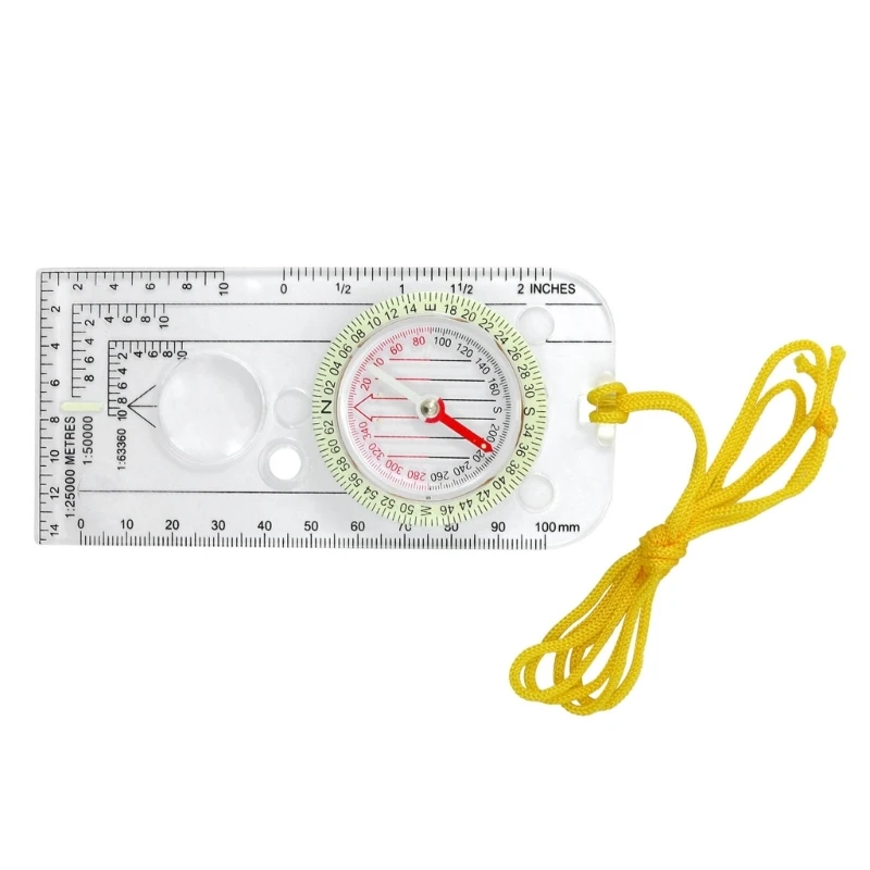 

Compasses Map Scale Ruler Glass Plastic Multifunction Professional for Hiking Camping Outdoor Equipment