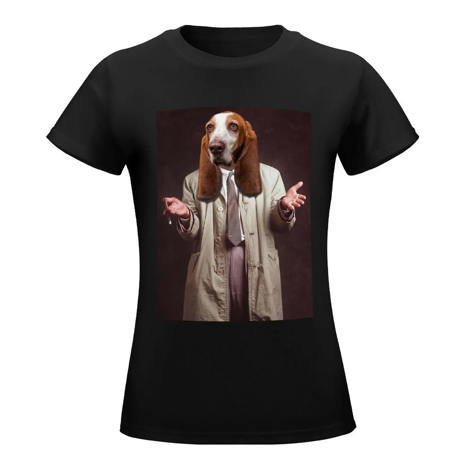 Columbo's dog Basset Hound T-Shirt oversized summer clothes female graphics Women's clothing