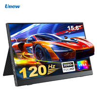 Unew 15.6 inch 120Hz 1920x1080 IPS Portable Gaming Monitor Second Screen for Xbox Switch PS4/5 Phone with 75*75mm VESA Mount