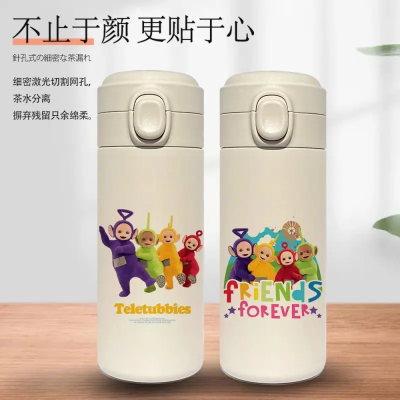 300-450Ml Kawaii Teletubbies Thermos Cup Cartoon Large Capacity Compact and Lightweight Portable Drinking Cup Cute Kids Gifts