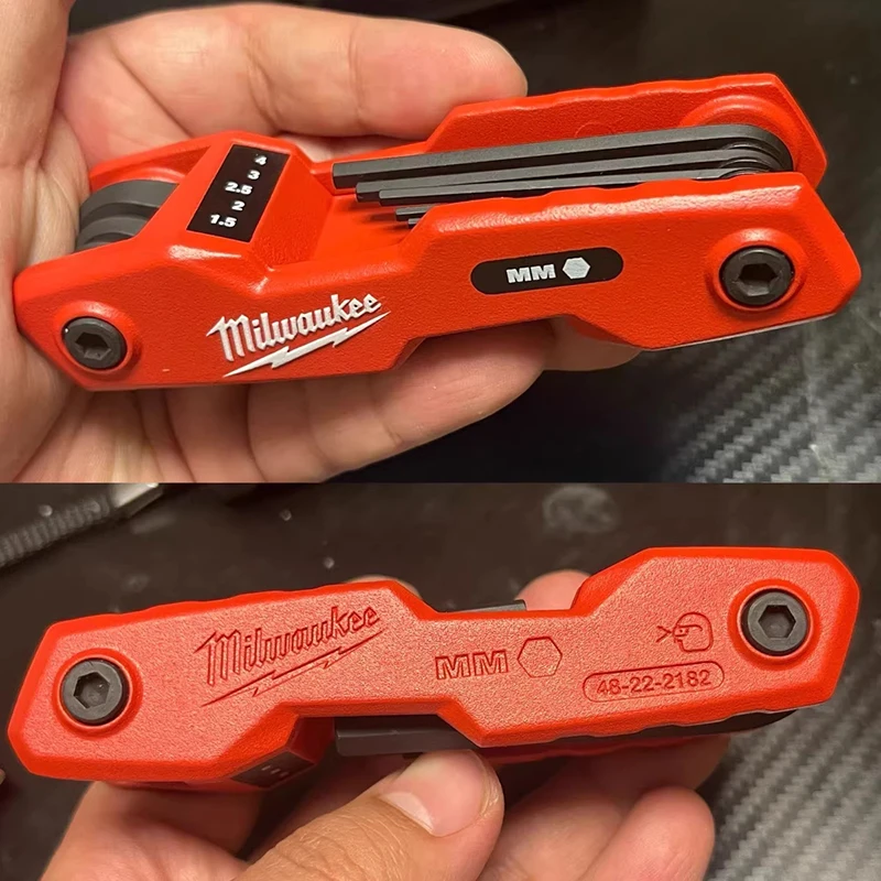 Milwaukee 48-22-2182 8-Key Folding Hex Key Set Metric Mini Portable 270 ° Adjustable Wrench
