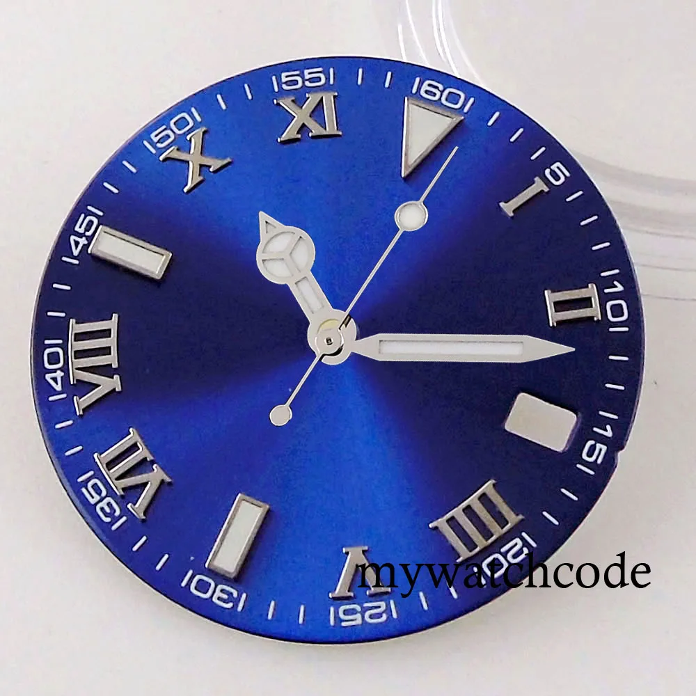 

29mm Blue Sunburst Watch Dial Hands Set Luminous Fit NH35 NH36 MIYOTA 8215 DG2813 ETA2824 2836 PT5000 ST2130 Automatic Movement