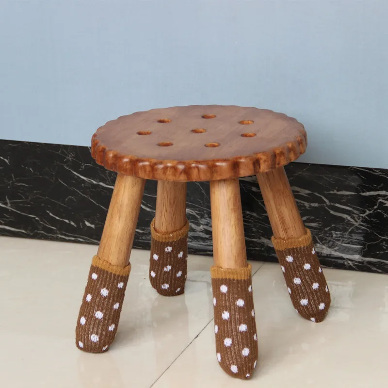 Simple and sturdy wooden small board stool for household living room, adults and babies changing shoes, round