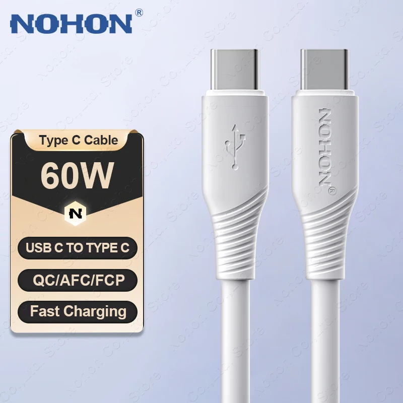 

NOHON 60W Fast Charging USB Type C Cable for IPhone 16 15 Pro Max Charger USB C Cable For Huawei Xiaomi Phone Acesssories