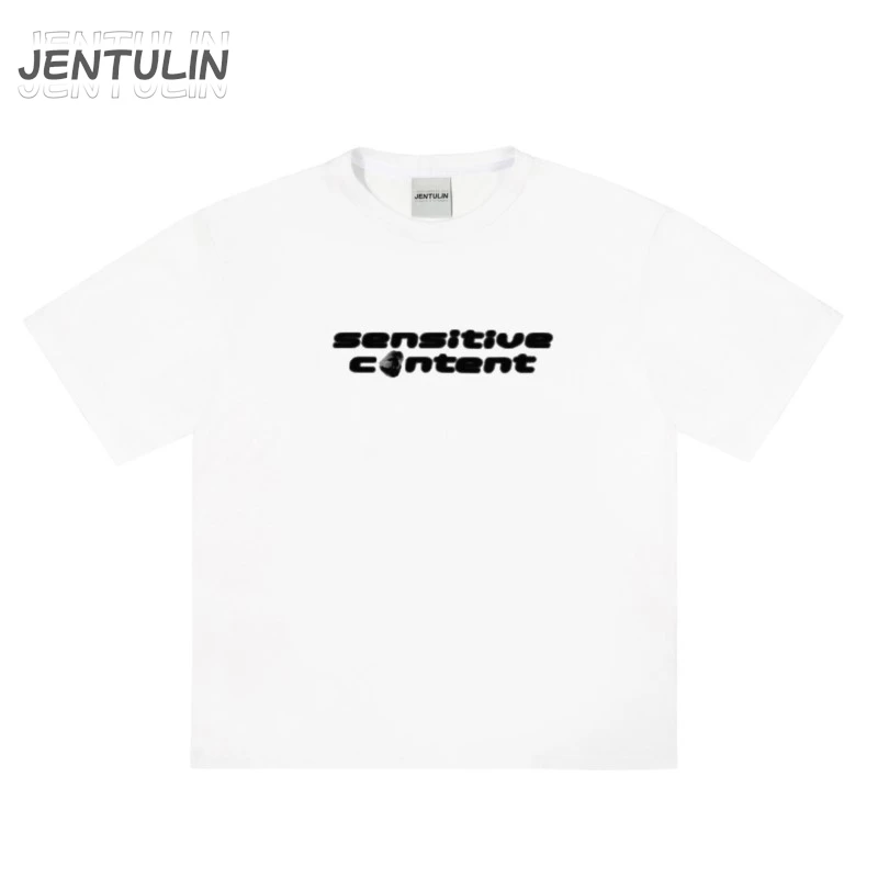 Vintage Letter Print Punk Men's T-Shirt Short Sleeve Y2k Streetwear Hip Hop Goth Grunge Cotton Fashion Black Clothing Loose Tops image 4