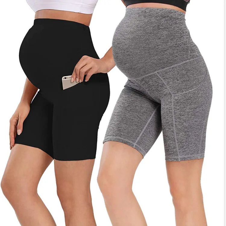 Elastic High Waist Maternity Leggings Skinny Pregnant Women Belly Support Shorts Postpartum Leggins Body Shaper Fitness Trousers