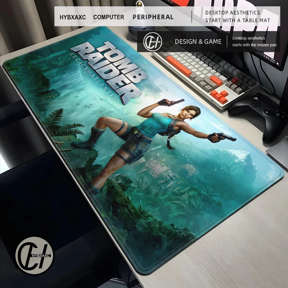 Mousepad Gamer Tomb Raider Lara Croft 900x400 para PC, Decoração, Jogos, Laptops, Mesas de Computador, Acessórios de Desktop, Tapete Gamer, Hot Pad