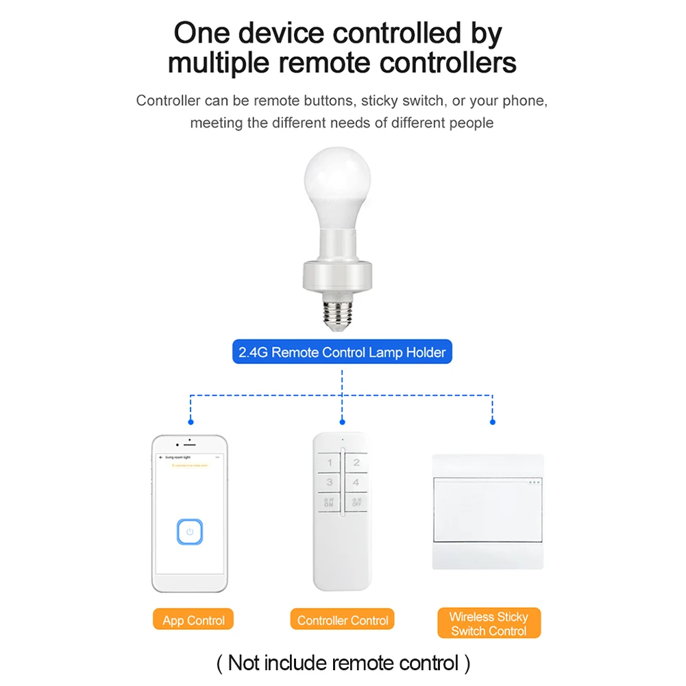 Smart Bulb Socket E27 Smart Bulb Holder Supports eWeLink App Control Smart Life Light Base Bluetooth-compatible