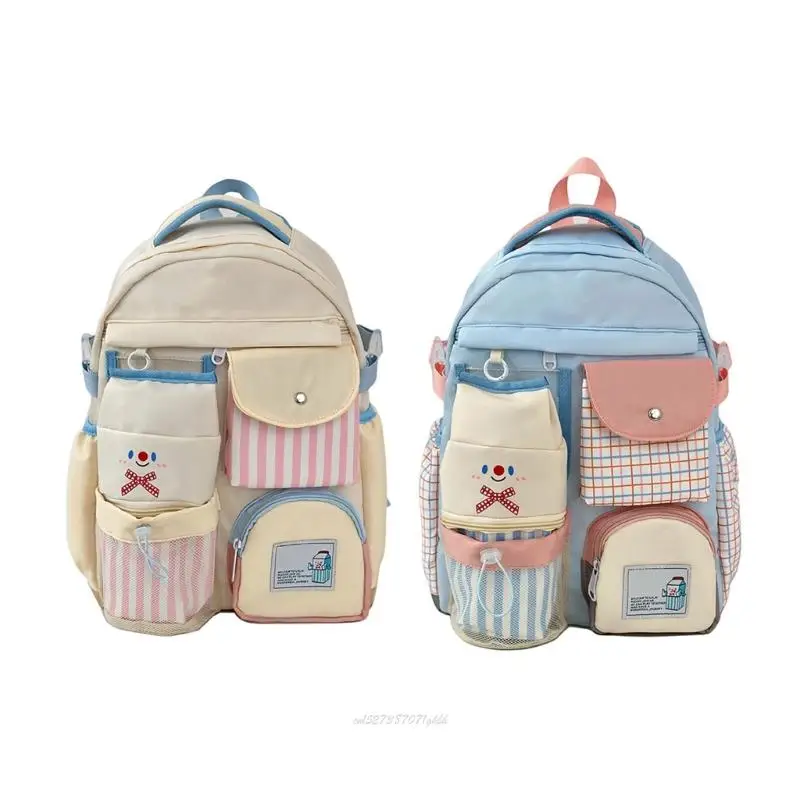 حقيبة سفر X5XA للمراهقين، حقيبة ظهر مدرسية جمالية، أنماط يابانية، حقائب نهارية غير رسمية، حقيبة ظهر بألوان متباينة #1