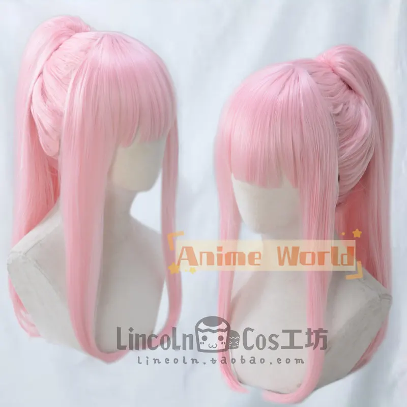 

Anime Zero Two Wig Halloween Carnival Party Props Synthetic Hair Heat Resistant Fiber + Wig Cap