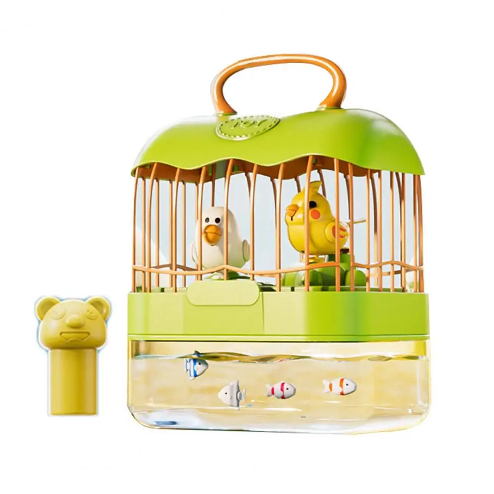 Electric Birdcage Toy Bird Toy Voice-activated Birdcage Toy with Fish Tank Musical Parrot Fun Toddler Gift for Boys Girls