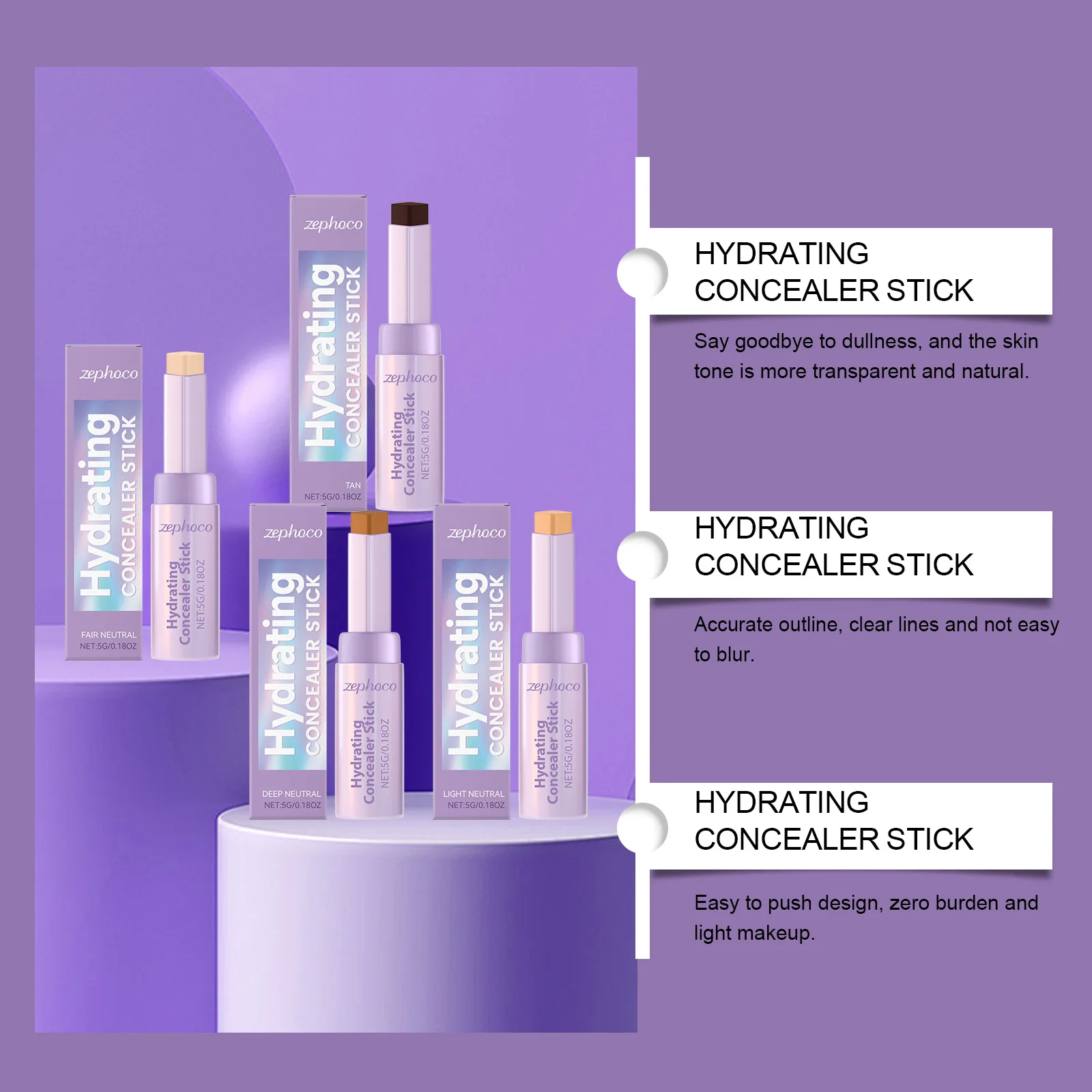 保湿ブロンザースティックコンシーラーフルカバーフェイスコレクター傷隠しダークアイサークル輪郭スティックフェイスメイクアップペン化粧品