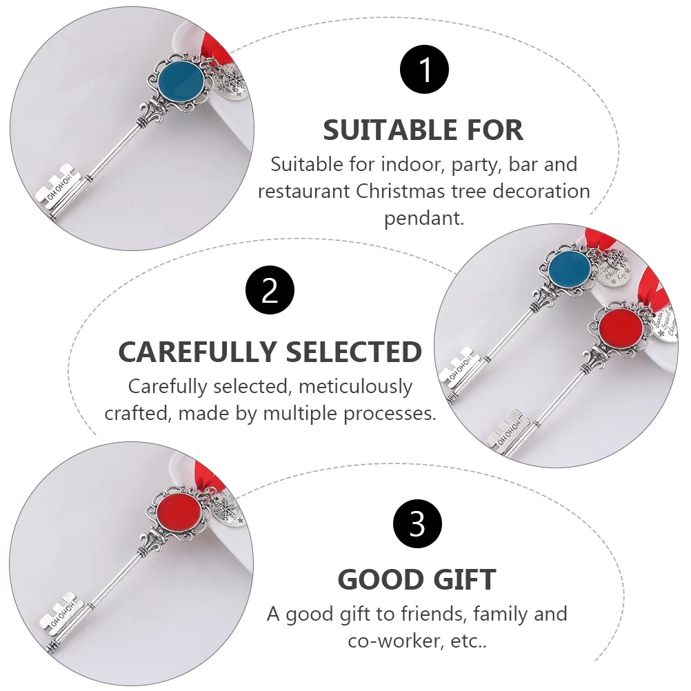 

4 Pcs Snowflake Keychain Christmas Gift Presents Decorations Pendants Ribbon for Baby