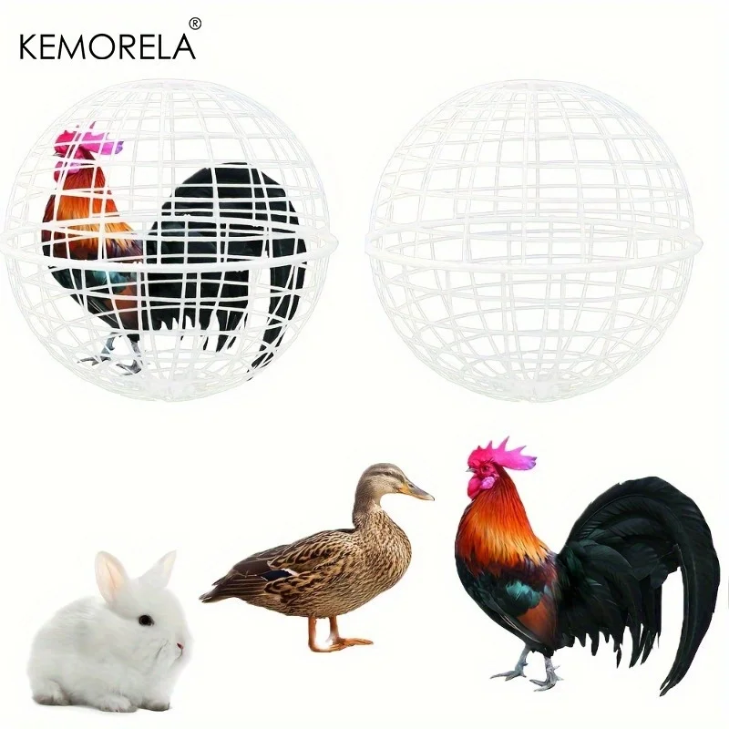 

KEMORELA 40/50CM Rolling Round Cage-Durable Plastic Pet Carrier for Chickens & Rabbits Portable Spherical Design All-Season Use