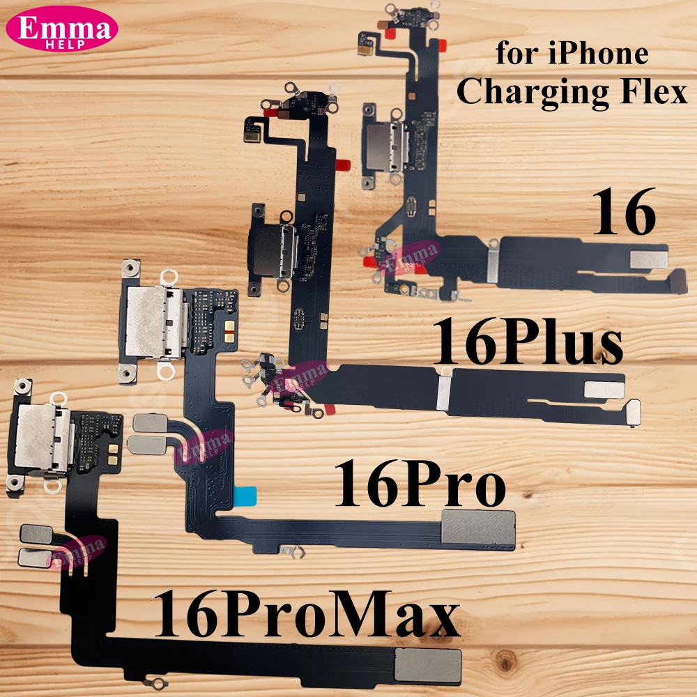 Charging Port Flex Cable for iPhone 12 13 14 15 16 Pro Max Mini USB Charger Dock Connector With Microphone Ribbon Repair