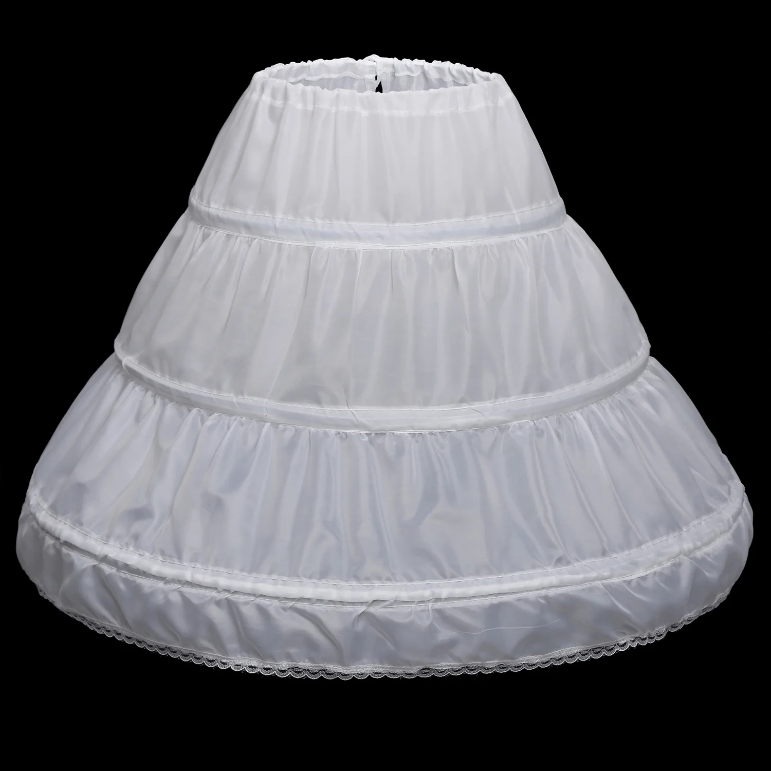 Kids 2-3Hoops Petticoat Skirt White Underskirt Girls Wedding Performance Ball Gown Dress Crinoline For Party Dress Women Bustle