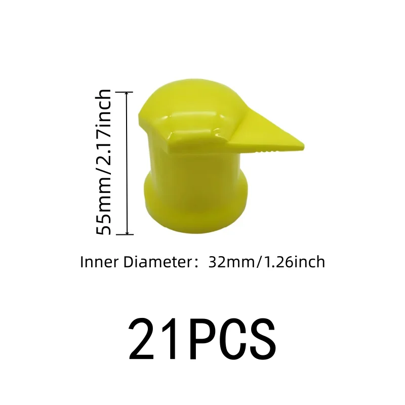 Hexagon Shape Design 32mm Wheel Nut Indicators, 21 pcs, Car Wheel Lug Nuts, Bright Visible Color for Garage Workshop Use