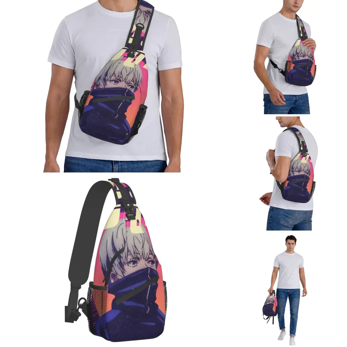 Toge Inumaki Jujutsu Kaisen Sling Bag Chest Crossbody Shoulder Sling Backpack Travel Hiking Daypacks Anime Cool Pack