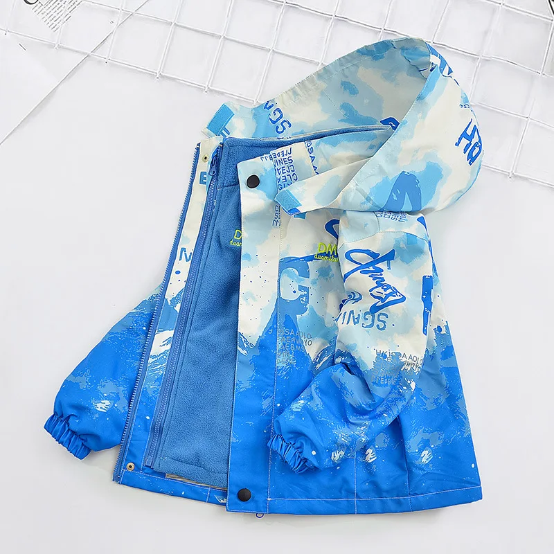 

Boys' spring and autumn children's 3-in-1 storm jacket 2024 new casual coat CuHK children's winter fleece jacket