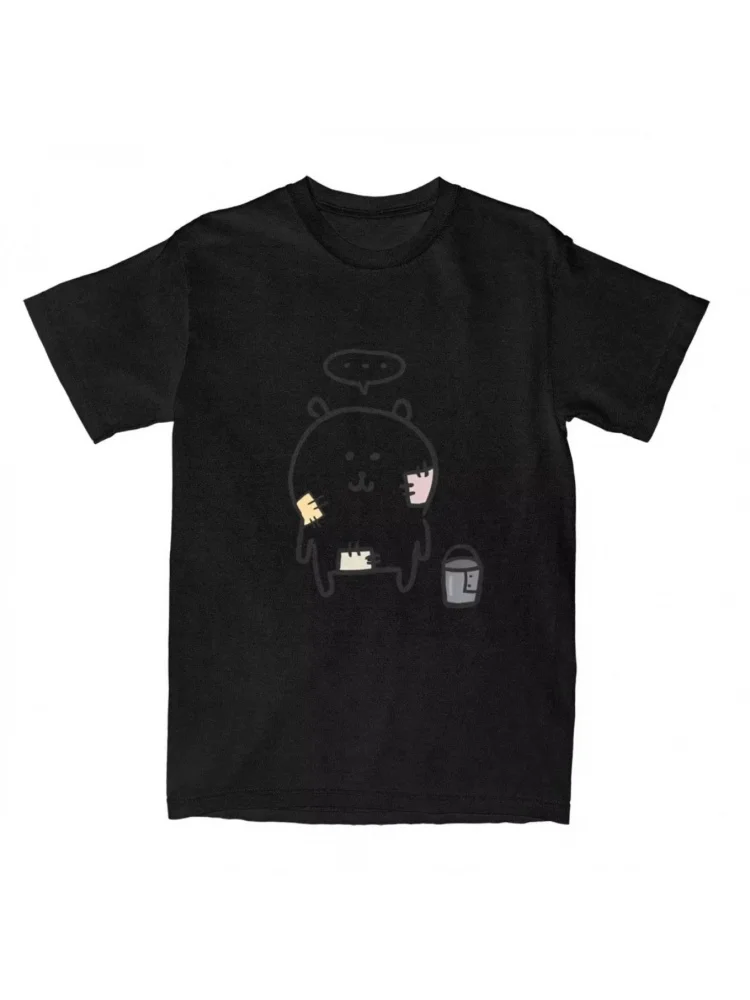 

Mini Soo's Witty Self-Deprecating Bear T-Shirt Cute Lazy Bear Graphic Tee Summer Short Sleeved Harajuku Streetwear Tops Tees