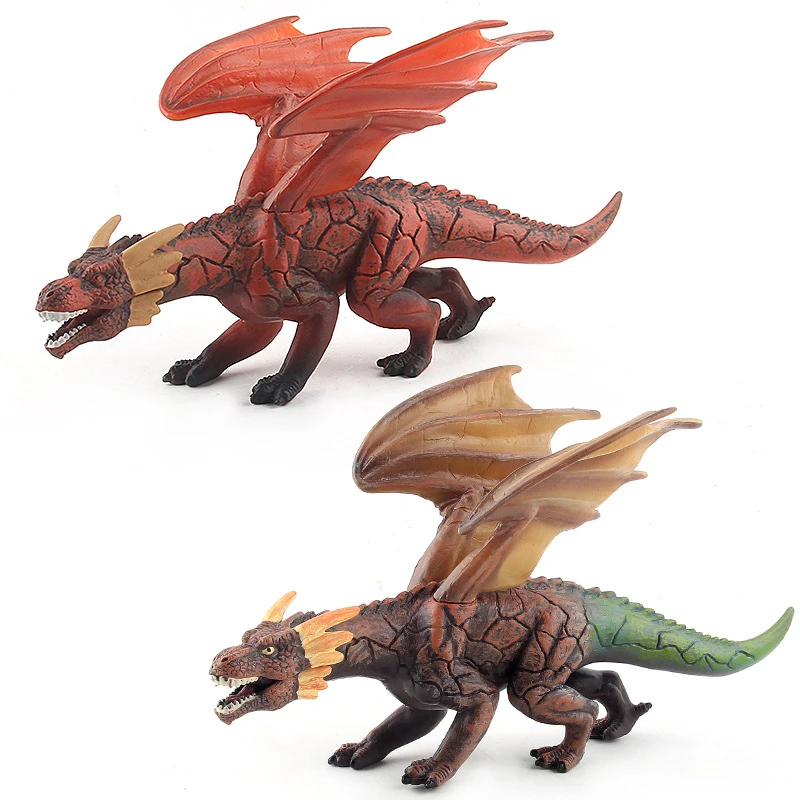 Children's Simulation Western Mythology Warcraft Dragon Fire Sea Dragon Solid Animal Ice Dragon Dinosaur Model Toy  Animals