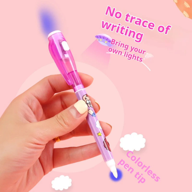 6 Stück unsichtbare Tinten stifte mit UV-Licht, Detektiv Magic Pen verschwinden Tinten stift für Kinder, UV-Stift zum Schreiben geheimer Nachricht