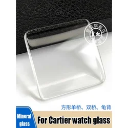Square mineral watch glass For Cartier Santos tank single bridge double bridge watch mirror watch mask accessories Watch lenses