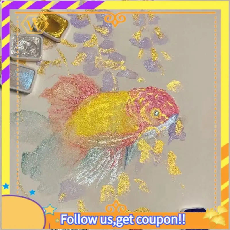 Latest-20 Colors Watercolor Painting Set Replacement Metallic Watercolor Paint Set, Glitter Watercolour Solid Paint Box (2.3ML-B