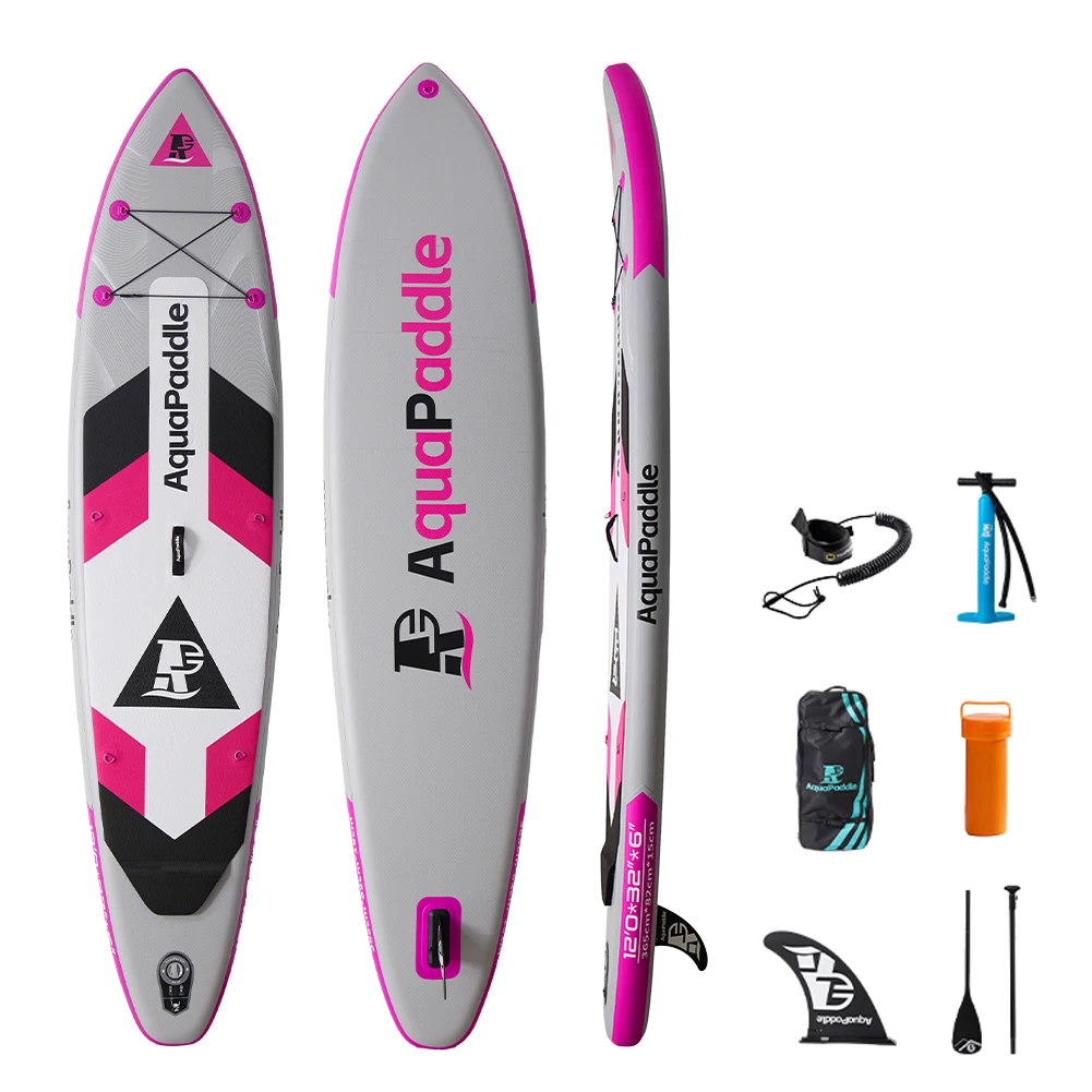 12ft Inflatable Stand-Up Surfboard Seaside Beach Water-skiing Surfboard Pulp Board Water Sports PVC Surfboard Paddle Board