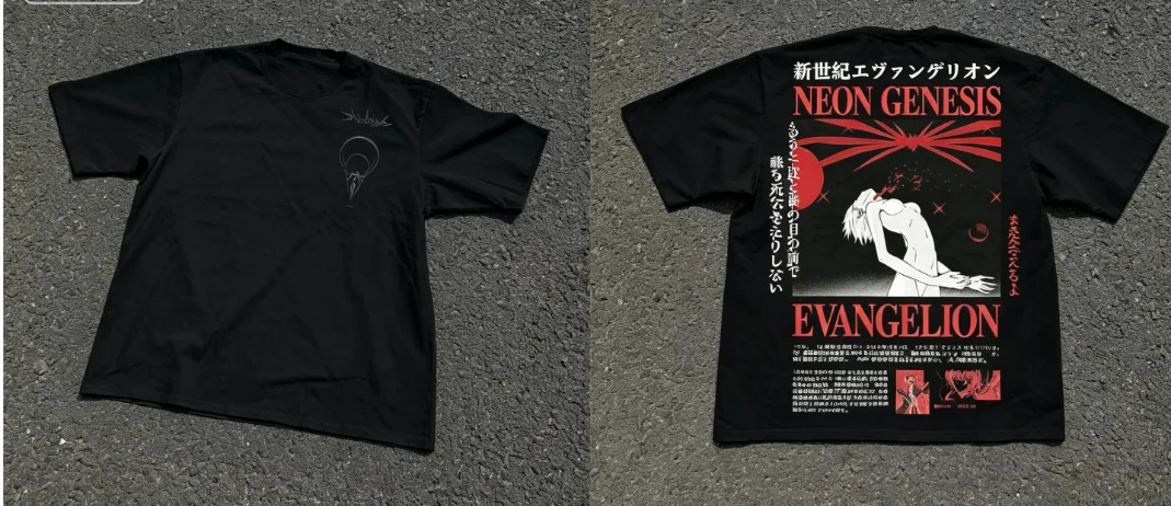 2026 new Neon Genesis Evangelion Third Impact Lilith Rei T-Shirt Heavyweight Baige Clothing Graphic Short Sleeve Shirt Men Women
