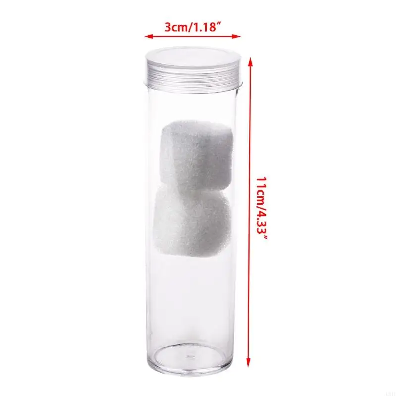 J2HE Round Plastic Storage Tube With Screw On For 27mm Or Holder Capsules