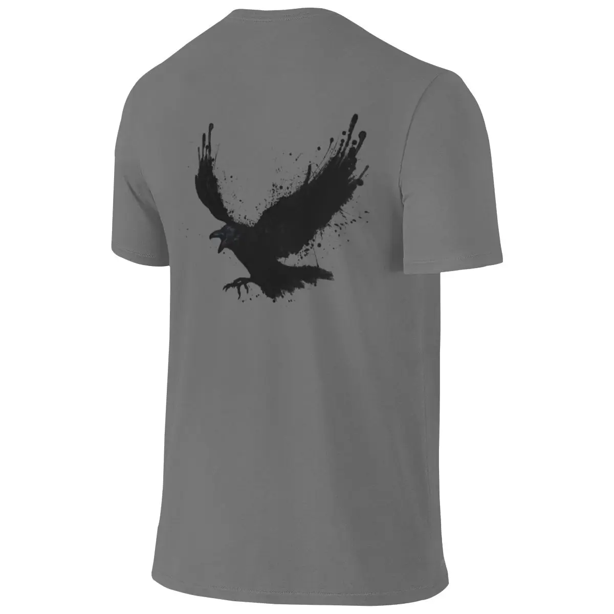 Raven Flattering For All Body Types Reversible T-shirtOutdoor Leisure Ribbed Collar Short Sleeve