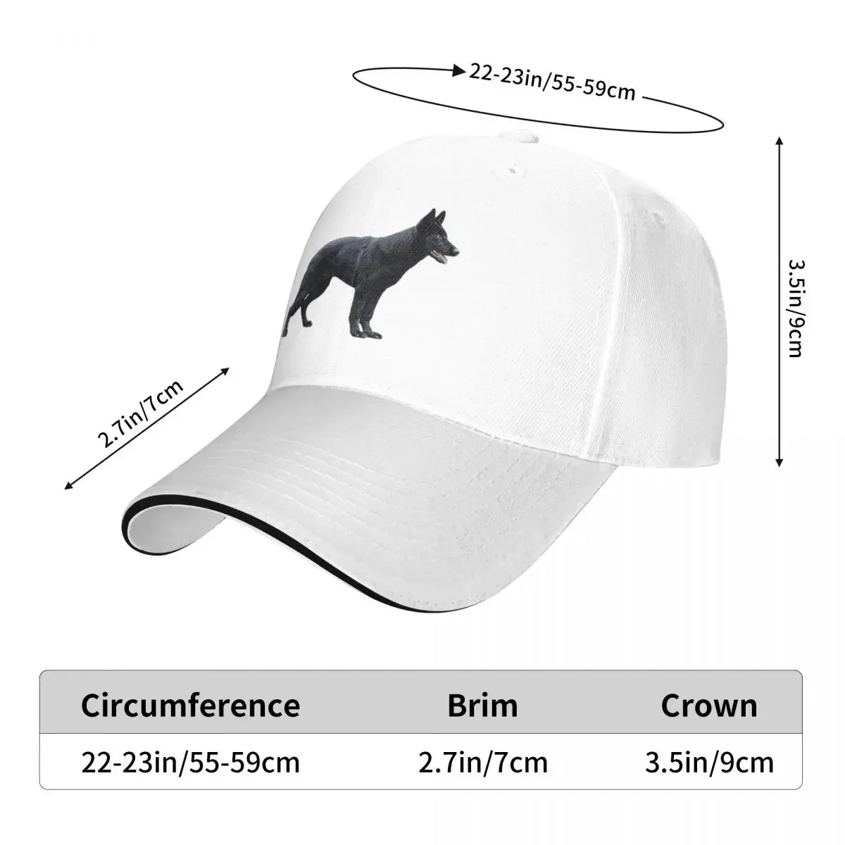 Black German Shepherd GSD Cap Casual Baseball Caps Adjustable Hat Hip Hop Summer Unisex Baseball Hats Customizable Polychromatic