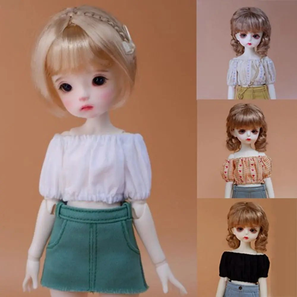 Mode Schulter elastische Falten Hemd süße lässige Prinzessin vielseitige tägliche Tops Mini für 1/4 1/6 BJD 30/45 cm Puppe