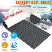 2400x600x6mm Self-Adhesive Foam Teak Decking EVA Foam Marine Flooring Faux Boat Decking Sheet Accessories Marine Gray Black