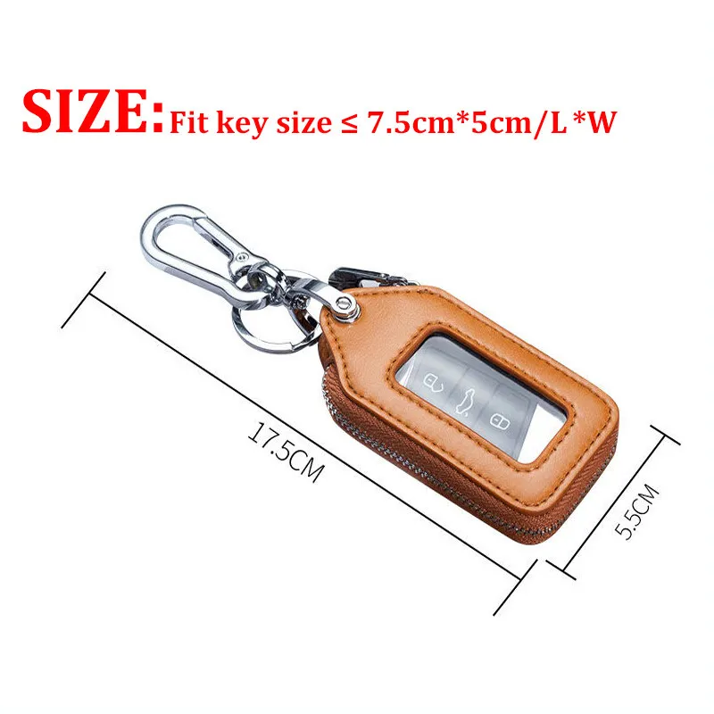 NEW Fashion PU Leather Keyless Entry Car Smart Key Protection Case Zipper Purse Unisex Car Key Holder Housekeeper Cover