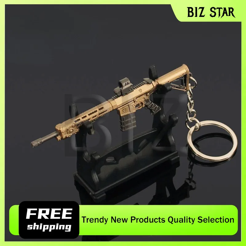 9 cm/3.54in Arena Breakout Mini M110 Fucile Modello In Lega Piccola Pistola Giocattoli Periferiche di Gioco Armi Portachiavi Ciondolo Ornamenti Desktop