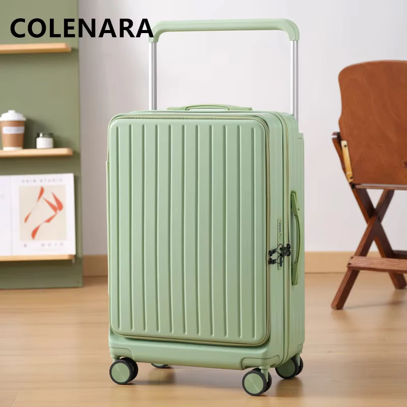 COLENARA Cabin กระเป๋าเดินทาง 20 "22" 24 นิ้ว PC Boarding Box Multifunctional รถเข็นผู้หญิง Universal ล้อ Rolling กระเป๋าเดินทาง