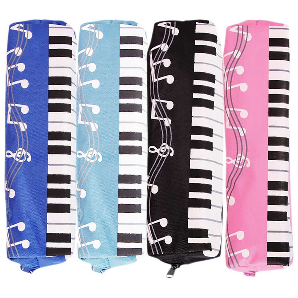 

4pcs Music Note Pouch Cute Piano Design Zipper Case Students Storage Students Pencil Bag Pen Bag Lightweight Portable