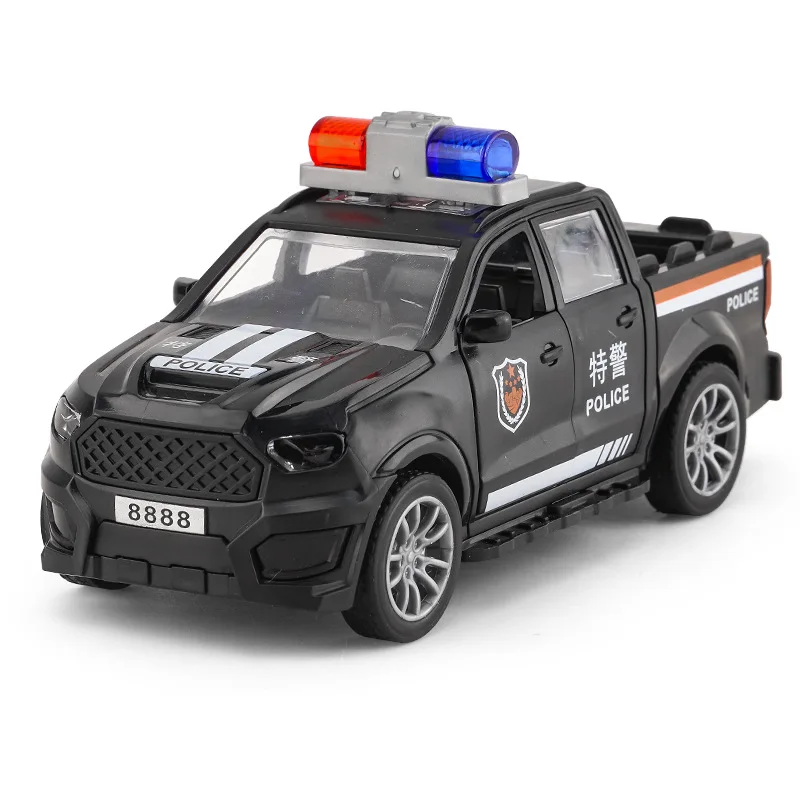 Camión de policía simulado, Mini vehículo de juguete extraíble, modelo educativo para niños, camión de policía, coche de inercia para regalo
