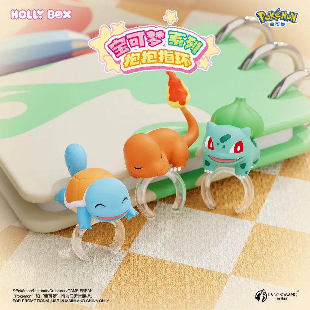 

Genuine Pokemon Blind Box Pikachu Meowth Squirtle Anime Action Figures PVC Model Cartoon Ring Fingertip Doll Toy Birthday Gifts