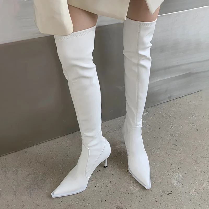 

Aneikeh/весенне-осенние длинные сапоги до бедра, пикантные сапоги выше колена на очень высоком каблуке, женская обувь для вечеринок, Botas De Mujer