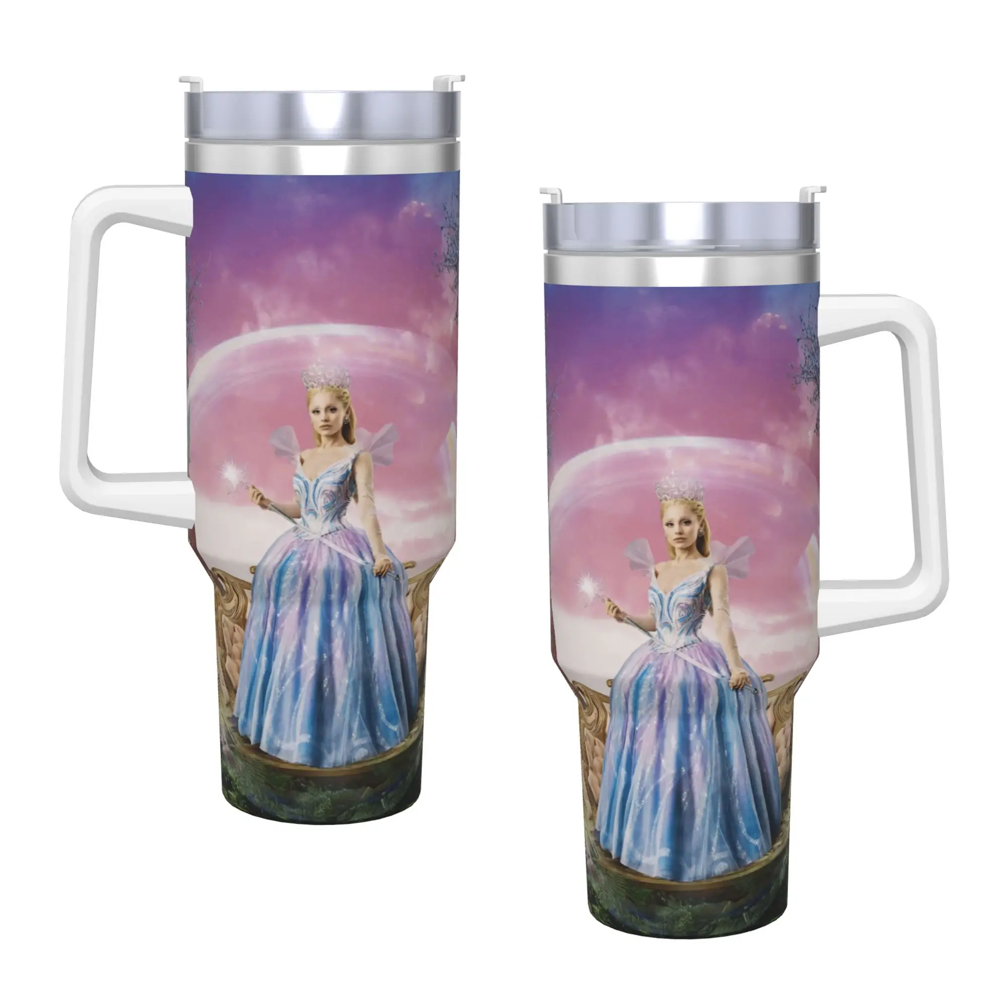 W-Wicked 2 Musical Movie Glinda Elphaba Stainless Steel Tumbler  Beach Coffee Mug 40oz Mugs Cup Hot Drinks Water Bottle