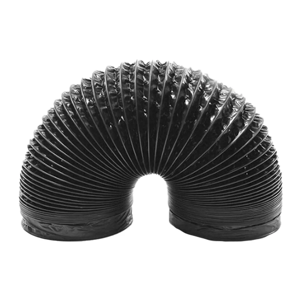 150mm Vent Hose Aluminium Vent Hose Easy Installation Enhanced Connector Protection For Air Conditioners Black