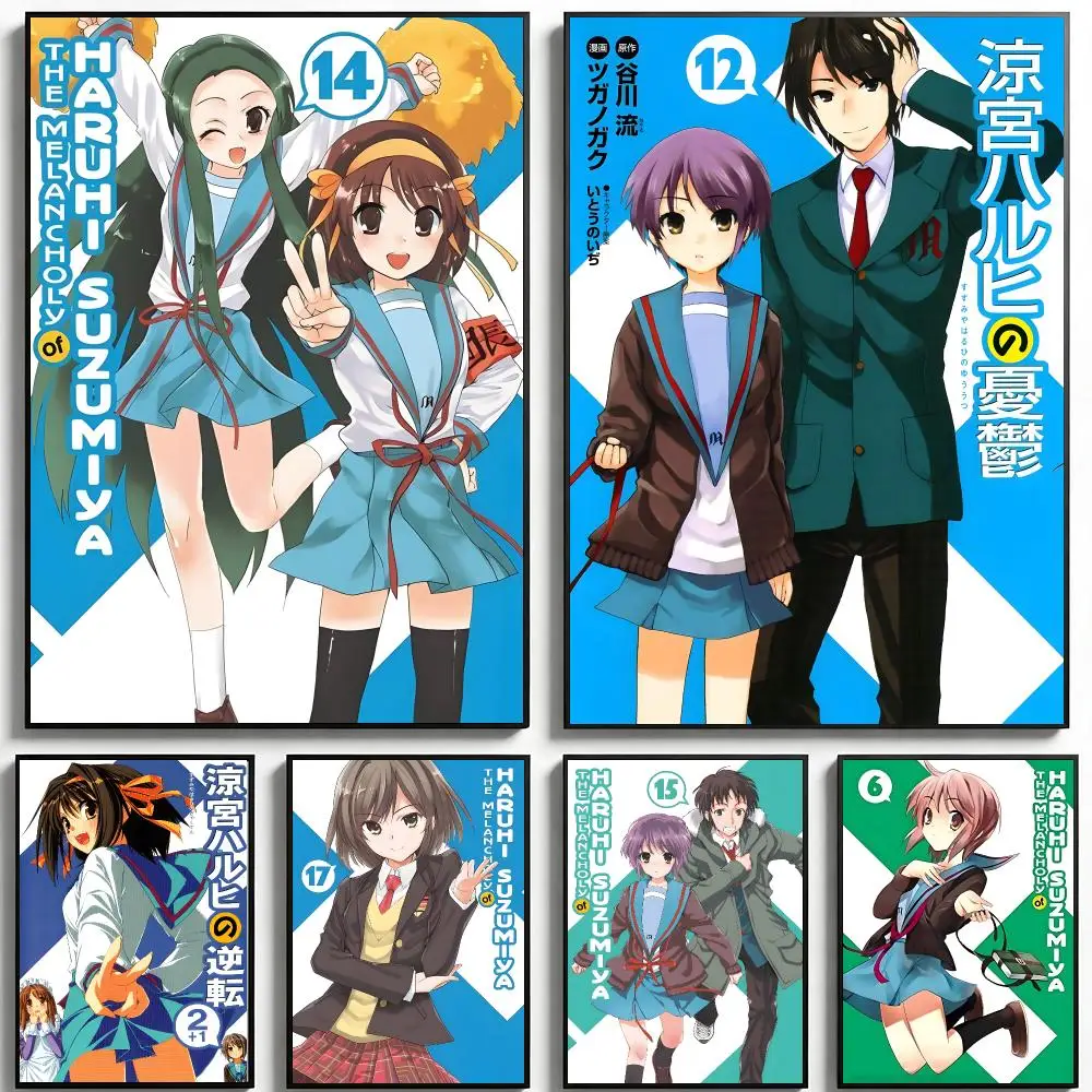 Anime Haruhi Suzumiya Poster Poster HD Printing Fresh Elegant Style Wall Art Home Decor For Living Room Bedroom Gift