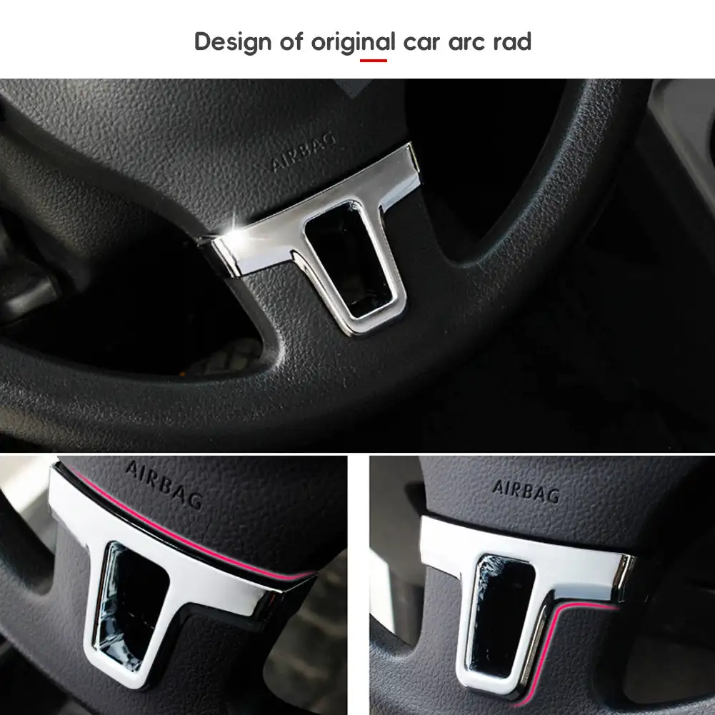 1/2/3pcs Car Steering Wheel Decoration Cover Trim Sticker Fit for Volkswagen VW GOLF POLO JETTA MK5 MK6 Bora Accessories Chrome