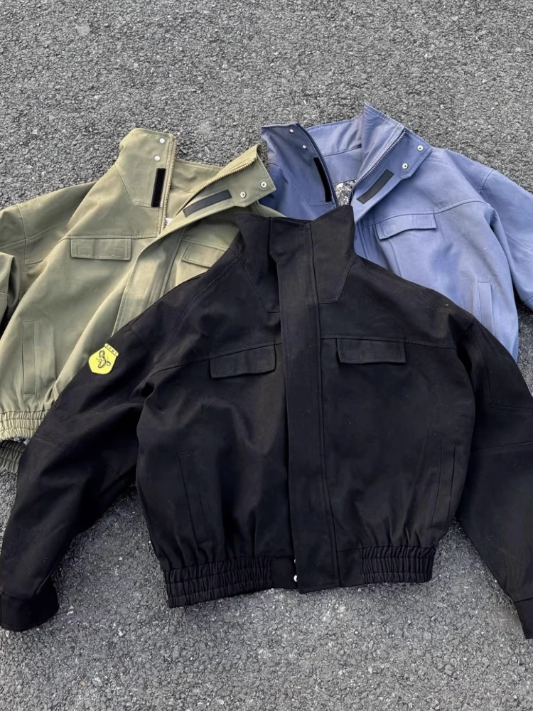 

American Heavyweight ort Flight Jaet Men's Autumn High-End Feel Stand Collar Workwear Outerwear Versatile oulder Baseba...