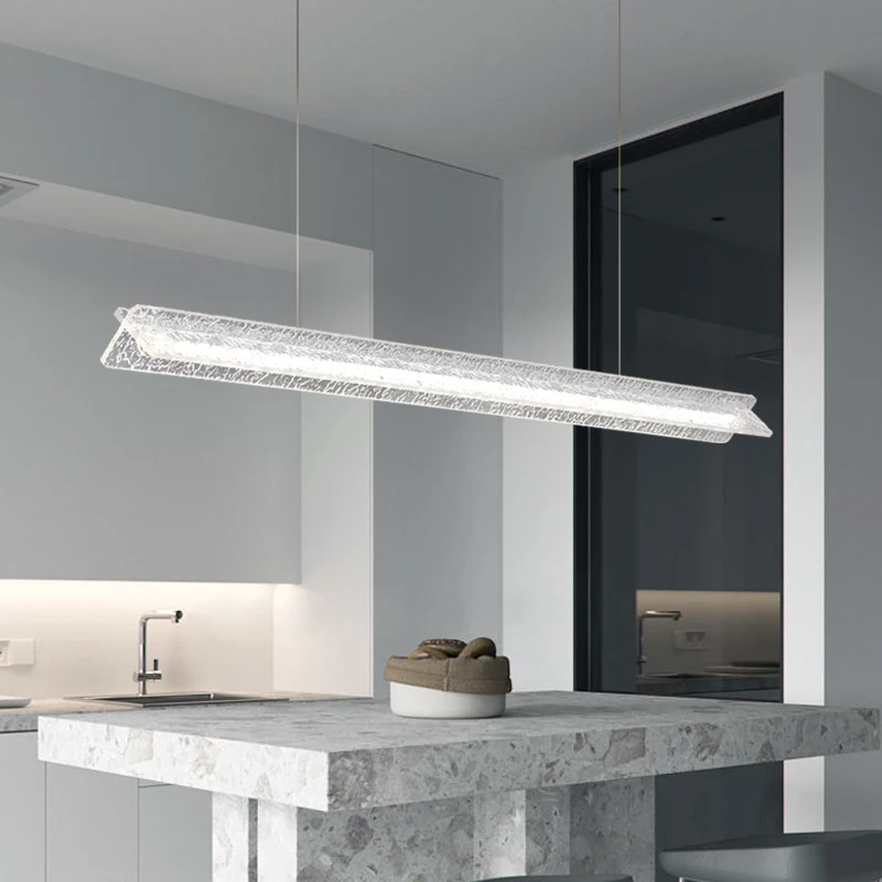 Long Strip Dining Table Pendant Lamp for Living Room Study Modern LED Pendant Light Nordic Kitchen Hanging Lamp Lighting Fixture