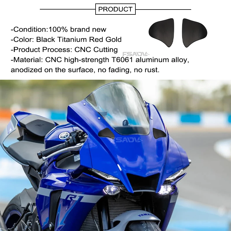 Motorcycle Accessories Rearview Mirror Block Off Base Plates Cover Fit For Yamaha YZF R1 YZF-R1 YZFR1 2020 2021 2022 2023 2024